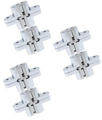 Gadpiparty 3 Ensembles Charnière Cachée Charnières De Porte Garage Soi Charniere Portail Gond De Portail De Porte En Acier Inoxydable Croisée Silver 2 Pièces * 3