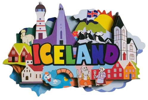 Island-Touristen-Souvenir, 3D-Kühlschrankmagnet, dekorativer Magnet