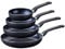 Fackelmann 9429750 Set de 4 poêles antiadhésives revêtement céramique 16, 20, 24 et 28 cm, poêle sans PFAS, poêle alu, poêle tous feux, poêle induction, Aluminium, Noir, Vert, 16, 20, 24 et 28 cm