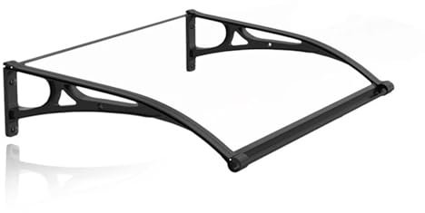 SAJMN Toldo de policarbonato para Exteriores con protección UV, Lluvia y Nieve para Puerta de Entrada, Porche, Patio y Techo, con Soporte de Aluminio.