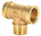 Raccordi for tubi in ottone a 4 vie, connettore femmina uguale, filettatura femmina da 1/8, 1/4, 3/8 for sistema di lubrificazione idraulico(Tan,3/8)