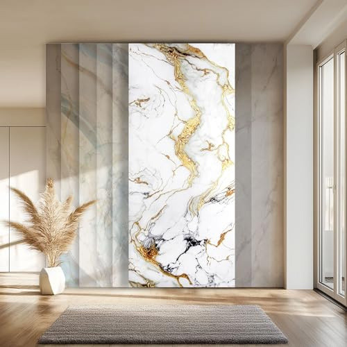HEXIM Marmorplatten Optik 10 Stück 280x122 cm SPC Kunststoff Innen & Außenbereich Granit Steinoptik - Duschrückwand Küchenrückwand Spritzschutz Wandverkleidung (34,16 m² 80114) B-Serie