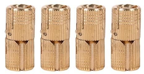 Phefop 4 Stück Messing Versteckte Scharnier, 10 Mm Verdeckte Scharniere, 180 Grad Öffnungswinkel Gelenke für Arbeitsplatten Projekte Schmuck Handarbeit Hartholz Humidors (10mm)
