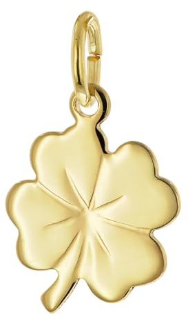trendor Kinderschmuck Anhänger Kleeblatt 925 Silber Vergoldet 21552 | zauberhaftes Schmuckstück für Kids, schönes Accessoire,