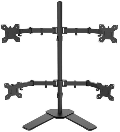 Quad Monitor Stand, 4 Monitor Arm for 13-27Inch, Ergonomic Desk Monitor Mount Holds up to 17 lbs,Height Adjustable Swivel Tilt Rotation Space Saving 4 Monitor Desk Mount for Home Office