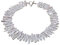 JYX Perlenkette weiß Süßwasserperlenkette, Biwa, 7 x 20 mm, weiß, Halskette 45,7 cm for Women
