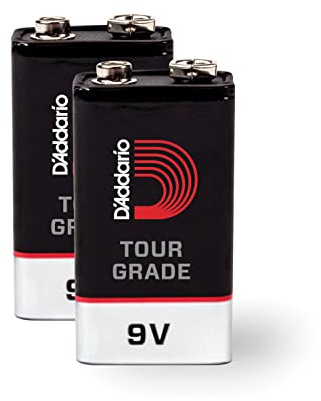 D'Addario Tour-Grade 9v Battery, 2 pack,