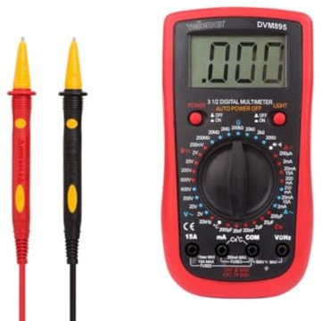 Velleman Digital-Multimeter, für Gleich-/Wechselstrom, Gleich-/Wechselspannung, Widerstand, Kapazität, Diodentest, Durchgangsprüfung, Frequenz,