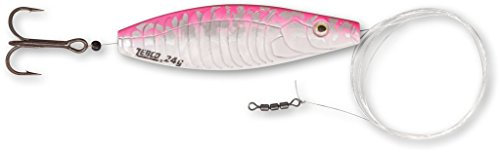 Zebco Bulben, bleifreier Blinker mit Inline-Schnurführung, in drei Gewichten und sechs Farben, idealer Köder für Meerforelle (pink-silber-weiß, 30g)