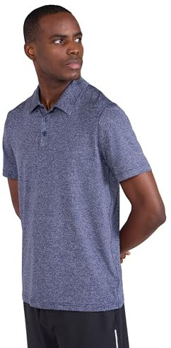 Mountain Warehouse Agra Striped Mens Polo Tshirt - UV Protection Tee, Sweat Wicking Top, Lightweight, Casual T-Shirt- for Spring Summer, Walking, Running & Sports Navy S