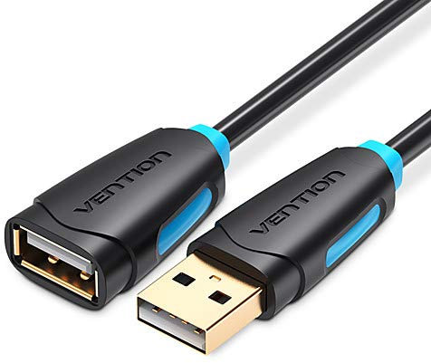 Vention CBCBJ Cable de extensión USB 2.0 macho a hembra con amplificación de señal Cable activo CBCBJ (5 m, negro)