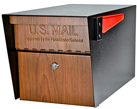Mail Boss 7510 Mail Manager Curbside Locking Security Mailbox, Wood Grain | Mail Boss Curbside, Wood Grain 7510 Mail Manager Locking Security Mailbox, Steel, Black
