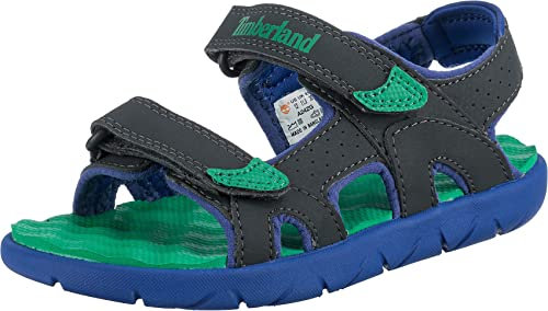Timberland Perkins Row 2-Strap, Sandales Bout Ouvert Mixte Enfant, Gris (Grigio (Dark Shadow) Tb0a24zg0281), 22 EU
