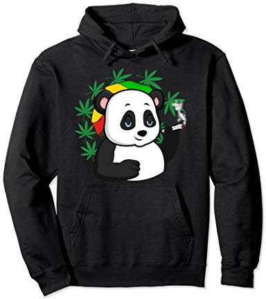 Weed Smoking Gangster Panda Ganga Cannabis Geschenk-Design Pullover Hoodie