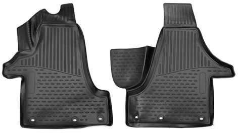 OMAC Gummimatten Fußmatten kompatibel mit VW T6 T6.1 Transporter 2015-2024 Schwarz 2tlg