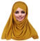 YOFASEN Slouchy Muslimischer Hut - Frauen Islamische Schals Schönes Hijab Beanie Mützen Schal Kopftuch, Gelb, One size
