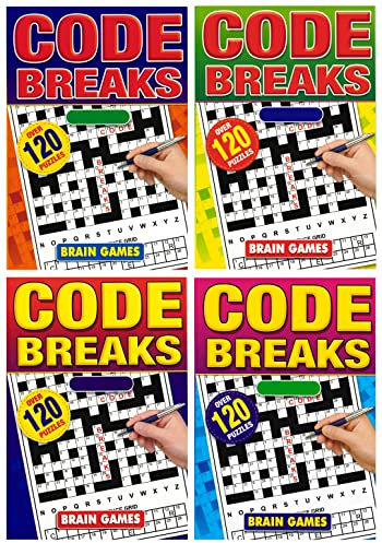 Code Break 4 x Reisebücher, 150 Puzzles pro A5 Aktivitätsbuch, Codebreaker.