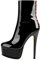 Only maker Damen Knöchel Stiefel Stiefeletten Reißverschluss Plateau Stiletto Absatz Ankle Boots Lack Schwarz 42 EU
