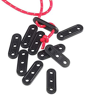 Natuworld Lot de 20 tendeurs de corde en plastique pour tente, corde à vent pour randonnée, camping, pique-nique, activités de plein air (noir)