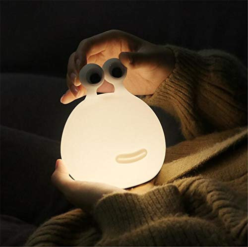 PUEKEO Schnecke Nachtlicht Silikon wiederaufladbare Babyschlaflampe Touch Switch Kinder Nachtlicht Dimmbare Nachtlampe Timer