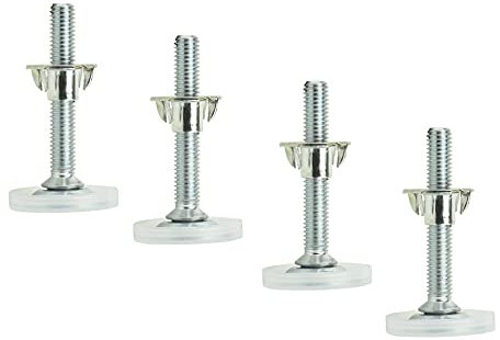 woplus 4 Set Stellteller Stellfuß Möbelfuß Sockel versteller M8 Schraubfüße f.Sockel Möbel mit Einschlagmuttern (M8x61 ⌀Fuß 33mm)