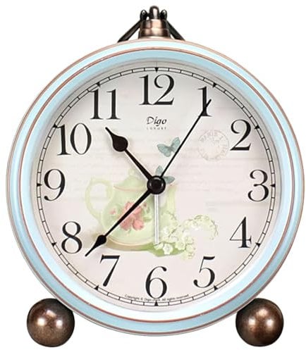 Maxspace Analog Wecker Ohne Ticken - Retro Batteriebetrieben Laut für Tiefschläfer, Ohne Strahlung für Schlafzimmer Wohnzimmer