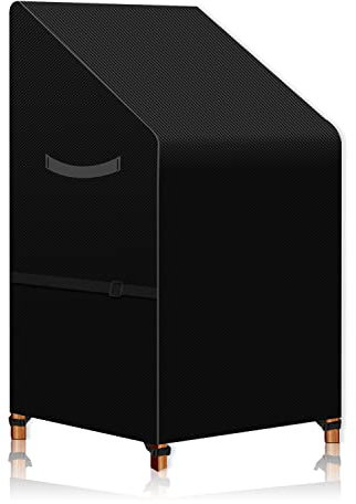 Gartenstühle Schutzhülle Stapelstühle mit Seitliche Spanngurte, 420D Oxford Gewebe Wasserdicht Winddicht UV-Beständig für Gartenstuhl Stapelstuhl (70x70x85/125cm ) (1 Stück)