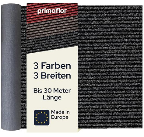 Primaflor Sauberlauf - Gin, Anthrazit, 2,00m x 2,00m, Rutschfester Schmutzfangläufer Meterware, Robuster Küchenläufer nach Maß, Zuschneidbarer Teppichläufer, Eingangsmatte für Flur und Windfang