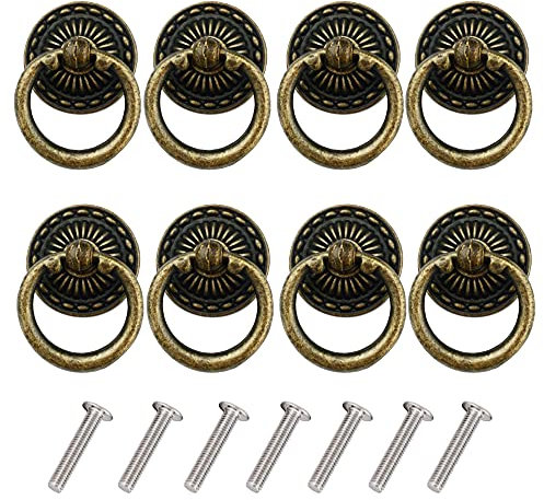 Belvanr Möbelknöpfe Ring 8 Stück Möbelknöpfe Vintage Schrankknöpfe Schubladenknöpf Vintage Möbelgriff Schubladen Knöpfe Schrankgriffe Vintage Griffe Knopf Küchenschrank Kleiderschrank Knopf