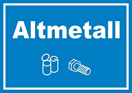HB-Druck Altmetall Mülltrennung Schild Text Symbol Blech Dose Schraube waagerecht A4 (210x297mm)