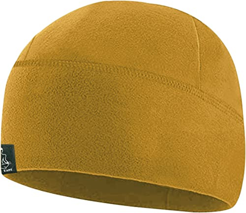 Temple Tape Tactical Fleece Watch Cap Beanie – Skull Cap Fleece Hat - Mens & Women, Sand Brown, XL