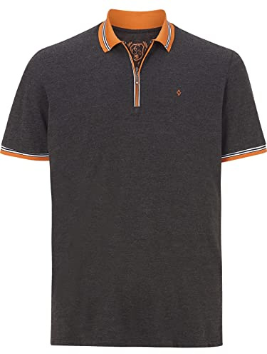 Charles Colby Herren Poloshirt Earl Pat dunkelgrau, 5XL (XXXXXL) - 72/74