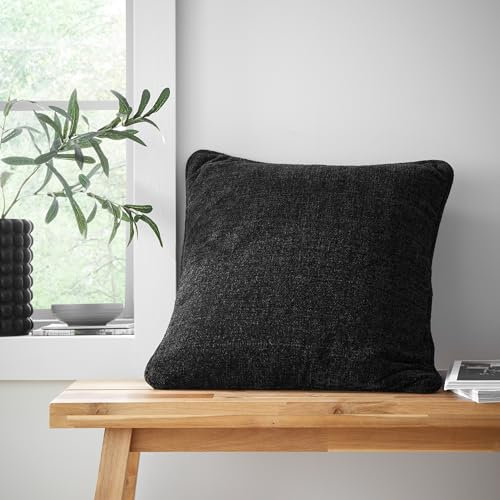 Catherine Lansfield Wilson Plain Chenille 45x45 cm Cushion Black