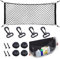 TKSE Kofferraum Netz, Nylon Kunststoff Schwarz Auto Aufbewahrungstasche Dehnbar Autonetz LKW Hecknetz Gepäcknetz Organizer Hakentasche (90x40cm)