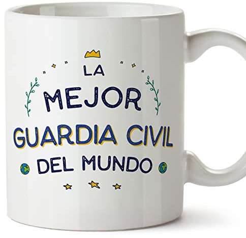 MUGFFINS Tazas para GUARDIA CIVIL mujer - En Español - Mejor del Mundo - 11 oz / 330 ml - Regalo original y divertido