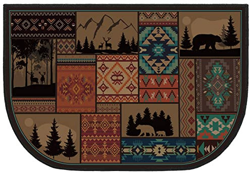 Demissle Fireplace Hearth Rug Fireplace Mats Cabin Southwestern Fireproof Fire Resistant Rug for Wood Stove Floor for Kitchen Indoor Outdoor(Classic,24 x 36 Inch)