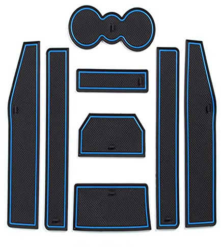 BMTick 1 Set Cup Holder Mats and Inserts for the Range Rover Evoque Model (2012-2018) - Custom Interior Fit Anti-Dust Mat, Car Non Slip Mats (Blue)