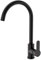 DETBOM Grifo de Cocina Negro de Alta Presión de Acero Inoxidable, Grifos cocina Fregadero Cepillado Giratorio 360°, Grifo de Fregadero Monomando, Grifo de Cocina con Caño de Altura 257mm-Negro