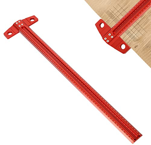 T-Typ-Quadrat-Lineal Rechtwinkliger Anreißer,CEIEVER T-Type Anreißwerkzeug Aluminiumlegierung Scriber Aluminium-Markierungslehre für Zimmermannsvermessung (600mm-1)
