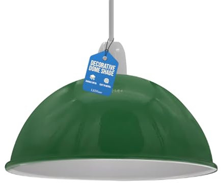 LEDSONE Modern Dome Pendant Lamp Shade – 21cm Industrial Metal Ceiling Light Shade Easy Fit for Kitchen, Bedroom, Living Room, Dining Room, Hallway, Restaurant and Café