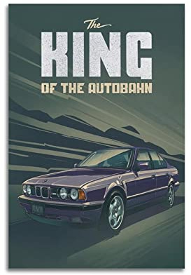 Vintage Sport Auto Poster für BMW M5 E34 Super Car Dekorative Malerei Leinwand Wand und Kunst Bild Familie Schlafzimmer Dekor 40 x 60 cm