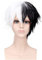 SOCUY Perücken Herren Perücke Damen Schwarz-Weiß-Perücke, Männlich Für Monokuma, Anime, Kurze Schwarz-Weiß-Cosplay-Perücke Perücke Täglich