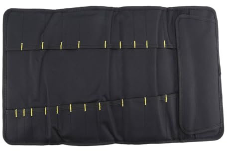 JUFUM Bolsa de Chef para Cubiertos Profesionales - Bolsa Enrollable para Cuchillos para Se Adapta hasta 22 Cuchillos Bolsa de Almacenamiento Negra para Chef