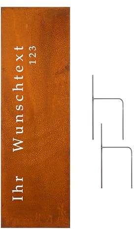 D&L Lasertec Edelrost Garten Sichtschutz personalisiert mit Wunschtext, Wand, Rost, Sichtschutzwand Metall 160x50 cm, Geschenkidee