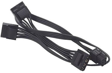 lilila-ree for Corsair Modular Power Supply 6 Pin Male to 3X 4 Pin Molex Female Hard Drive Power Adapter Cable for BTC Mining Riser Card 20-in