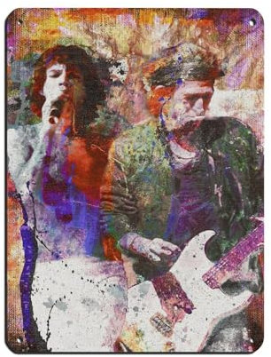 Keith Richards und Mick Jagger Poster, Retro-Poster, Metall-Blechschild, schicke Kunst, Retro, Eisenmalerei, Bar, Menschenhöhle, Café, Familie, Garage, Poster, Wanddekoration, 30 x 40 cm