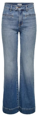 ONLY Female Jeans mit weitem Bein ONLJUICY Hohe Taille Weiter Beinschnitt Jeans