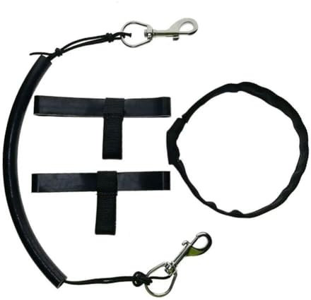 Diving Cylinder Rubber Retainer Strap Diving Tank Bottle Hose Retainer Band with Stainless Steel Clips for 11-12l Gas Cylinders