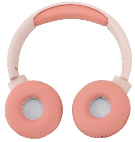 Bluetooth Headphones Stereo Heavy Bass Lossless Rechargeable Foldable Wireless Headset with 3.5mm Port for Gaming Sports (Pink)