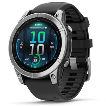 Garmin fēnix E - 47mm - Reloj de Alto Rendimiento GPS Multideporte con Pantalla táctil AMOLED, Frecuencia cardíaca, Mapas y hasta 10 días de autonomía, Acero Plateado